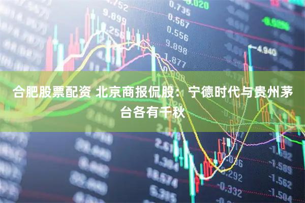 合肥股票配资 北京商报侃股：宁德时代与贵州茅台各有千秋
