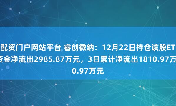 配资门户网站平台 睿创微纳：12月22日持仓该股ETF资金净流出2985.87万元，3日累计净流出1810.97万元